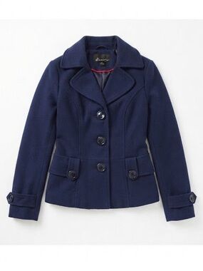 🦋 5/$25 - Forever 21 Peacoat in Navy Blue - Size Small Petite - NWOT